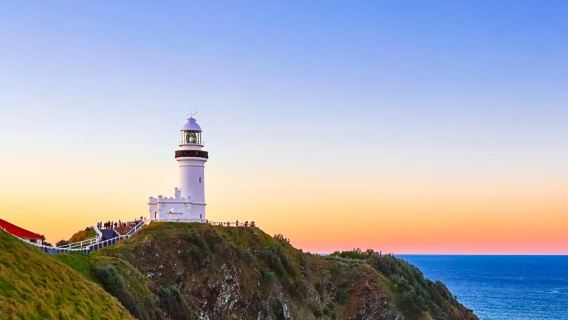 Excursión de un día a Byron Bay en la Costa Dorada | Granja del faro + viaje costero en tren solar
