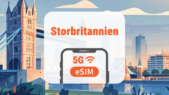 Storbritannien 5G eSIM | 3 netværk • Alle AI & TikTok | 1–30 dage | QR-kode