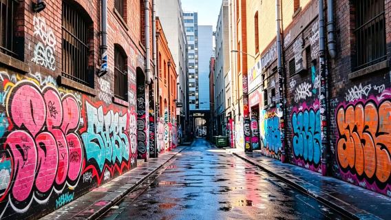 Melbourne city area Hosier Ln street art fun photo challenge group 2-hour tour
