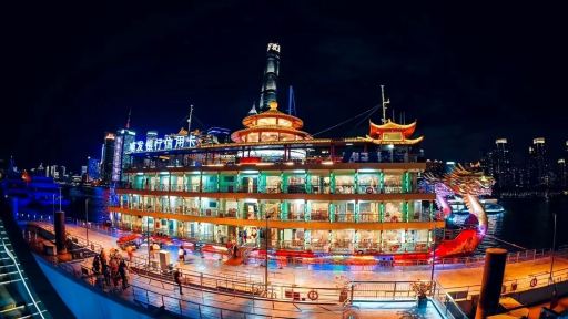 上海黃浦江夜遊遊船票含自助晚餐可選龍船或水晶公主號十六鋪3號碼頭