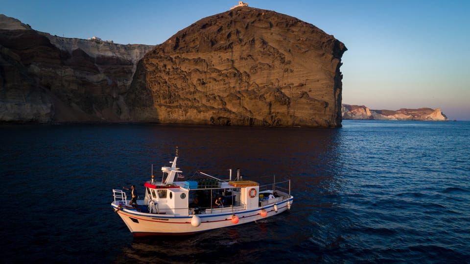 Santorini Sunset Fishing Trip with Dinner and Drinks