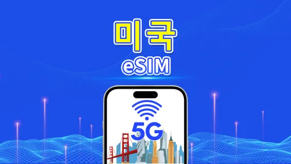 미국 eSIM | 5G/4G | 일일/총 데이터 패키지 | 1~30일 | 24시간 청구 | QR 코드