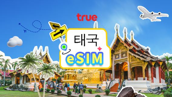 태국 | TRUEMOVE 5G eSIM | 음성 + 데이터 | 고속 인터넷 | SIM 불필요 | 내추럴 데이 | QR 코드