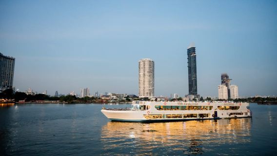 เรือ VIVA ALANGKA การล่องเรือแม่น้ำเจ้าพระยา ท่าเรือ ASIATIQUE/ตั๋วเรือและบุฟเฟ่ต์อาหารเย็น/ การแสดงวงดนตรีสด