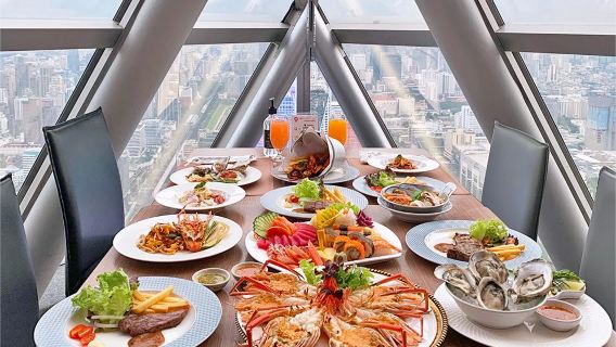 Buffet|middag|frokost på Baiyoke Sky Hotel i Bangkok, Thailand