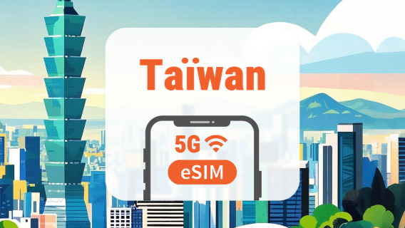 Taïwan 5G eSIM | Double Réseau • IA & TikTok | 1–30 Jours | Code QR