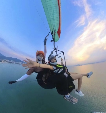Huizhou Xunliao Bay paragliding base + Xunliao Bay paragliding flight experience [sea view paraglidi