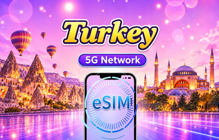 Turkey 5G eSIM | Supports Google Maps / TikTok / ChatGPT | Daily/Total Plans | Billed by UTC+0 Calendar Day | QR Code