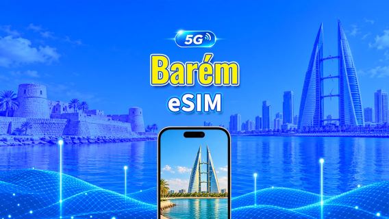Barein 5G eSIM  | Rede Dupla | Compatível com IA e TikTok | Pacote de dados diário/total | 1–30 dias | Cobrança de 24 horas | Código QR