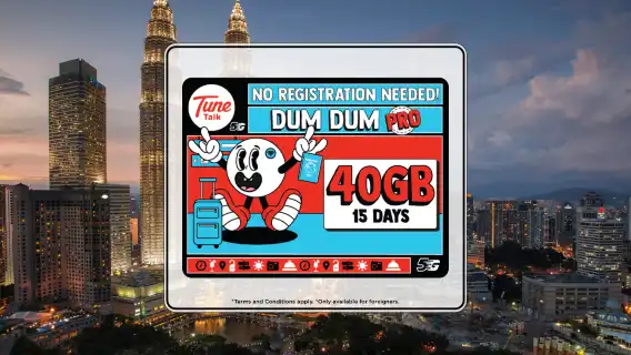 [馬來西亞] TuneTalk | 4/5G SIM卡 |吉隆坡/亞庇/檳城機場接送 |數據與通話