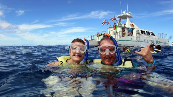 Oahu: Guided Dolphin Watching Sunset Cruise + Snorkeling + Hawaiian Buffet