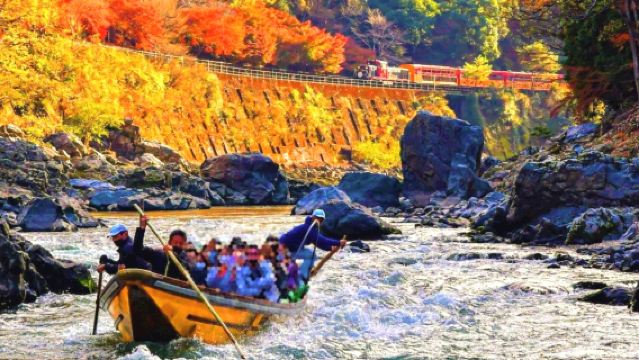 大阪京都往復|嵯峨野トロッコ列車+保津川下り+嵐山散策|チケット込みワンデーツアー