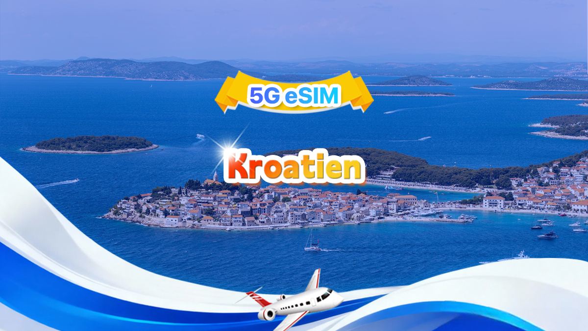 Kroatien 5G eSIM | Gesamtpaket | Gesamt 1-30GB | 3-30 Tage | 24-Stunden-System | QR-Code