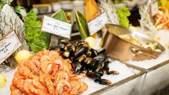 Restaurante Pork en Harbourview Hotel Macao (buffet de mariscos + ambiente elegante europeo + variedad de postres)