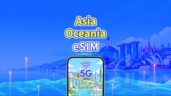 Asia-Pacific eSIM | 5G/4G | High-speed data | Daily data/data plan | 24-hour service | 1-30 days | QR code