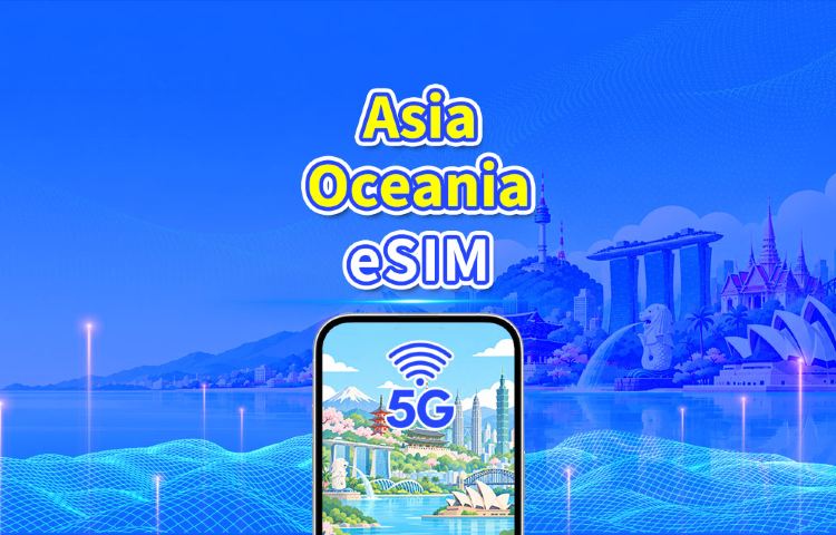 Asia-Pacific eSIM | 5G/4G | High-speed data | Daily data/data plan | 24-hour service | 1-30 days | QR code