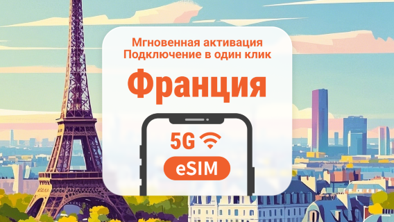 eSIM 5G Франция | Поддержка ChatGPT и TikTok | 1–30 дней | Мгновенный QR
