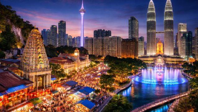 Tur Malam Privat Kuala Lumpur dengan Pertunjukan Air Mancur Symphony dan Menara KL