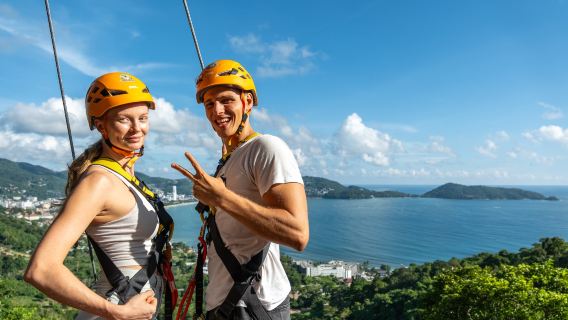 Overlooking Patong: Erawan Patong Seaview Zipline half-day tour|700m Ocean View Zipline Challenge|ATV|Island-wide transfer