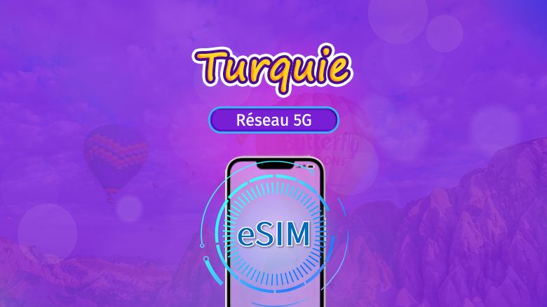 Turquie |  eSIM 5G/4G | Forfait Quotidien / Forfait à Volume Fixe | Facturation au Jour Civil | 1-30 Jours | Code QR