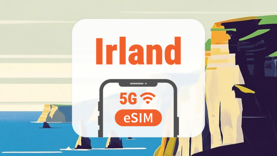 Irland 5G eSIM | Dubbla nätverk • Alla AI & TikTok | 1–30 dagar | QR-kod