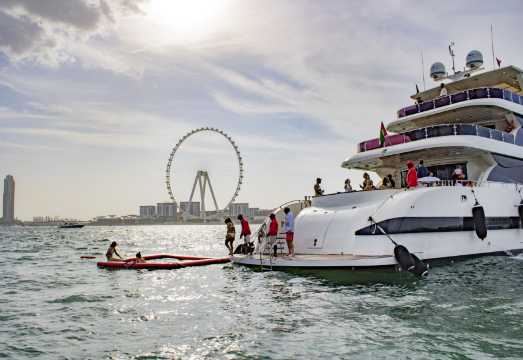 Dubai Marina luxury super yacht cruise with dining