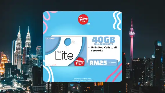 [馬來西亞] TuneTalk | 4/5G SIM卡 |吉隆坡/亞庇/檳城機場接送 |數據與通話