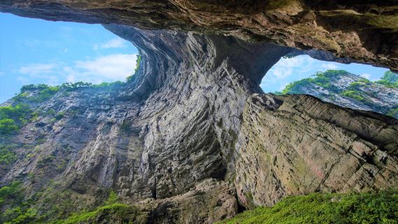 Tur Sehari ke Karst Wulong Chongqing | Tur Pribadi Tiga Jembatan Alami + Retakan Tanah Longshuixia