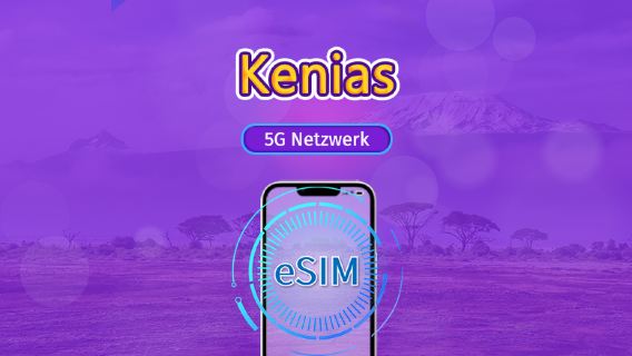 Kenia | 5G/4G eSIM | Gesamtpaket | 24-Stunden Abrechnung | 30 Tage | QR-Code