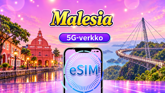 Malesia 5G eSIM | Tukee Google Maps/Chat GPT | Päiväpaketti/datapaketti | 24 tunnin laskutus | 1–30 päivää | QR-koodi