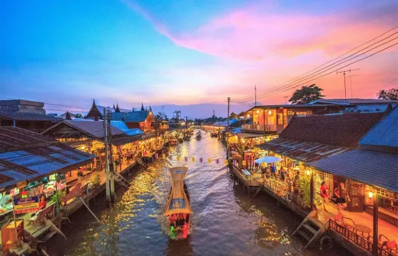 曼谷安帕瓦水上市場+美功鐵道市場一日遊【可加大皇宮/可獨立包團】