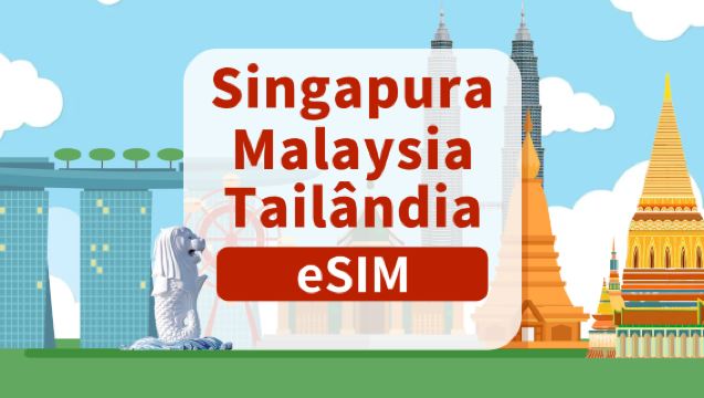 eSIM 5G Singapura/Malásia/Tailândia | Pacote Diário/Pacote Total | 1 a 30 dias | Cobrança Diária | Código QR