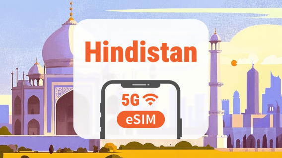Hindistan 5G eSIM | Tüm AI & TikTok | 1–30 Gün | QR Kod