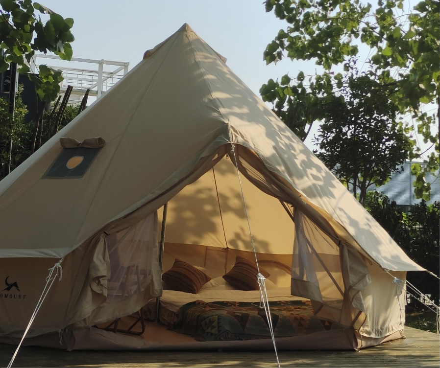 杭州桐洲島露營基地·過夜露營【森系野奢帳篷+雙人床+天幕桌椅+洗漱用品+雙人早餐】