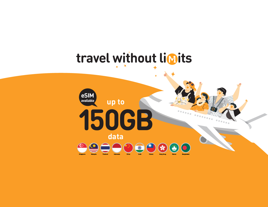 新加坡 | M1 | 4G SIM卡 | 樟宜機場24H自取 - $12 $14 $30 旅客電話卡-總量100GB 4G流量（含通話短訊）