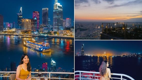 Saigon Night Tour:Landmark 81 or Bitexco Sky View & Dinner Cruise