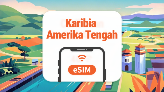 eSIM Amerika Tengah & Karibia 13 Destinasi | All AI & TikTok | 1–30 Hari | QR Code