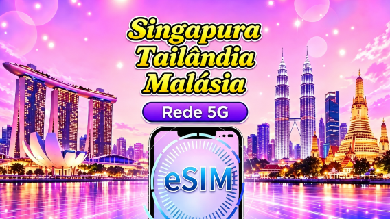 Singapura / Malásia / Tailândia 5G eSIM | Suporta Google Maps / TikTok / ChatGPT | Planos diários / planos de dados totais | Faturamento 24 horas | 1–30 dias | Código QR