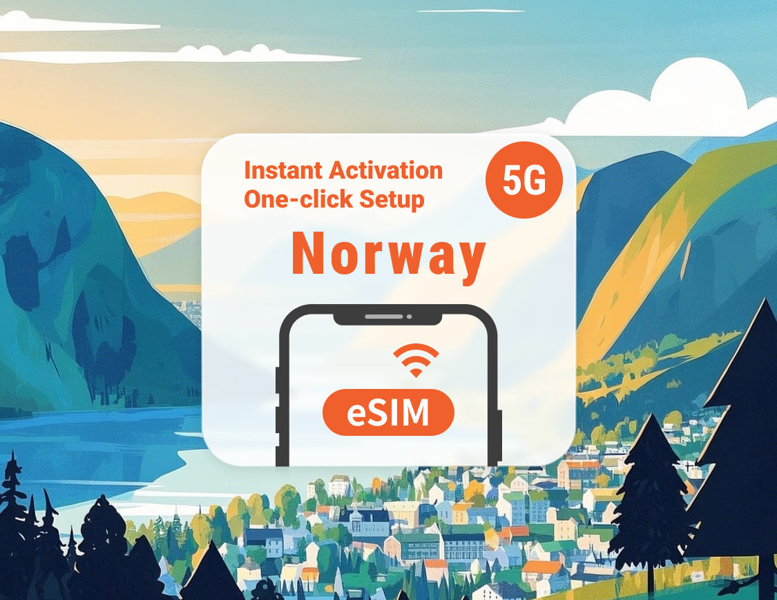 Noorwegen 5G eSIM | Dubbele netwerkdekking | 1–30 dagen | Directe QR-code