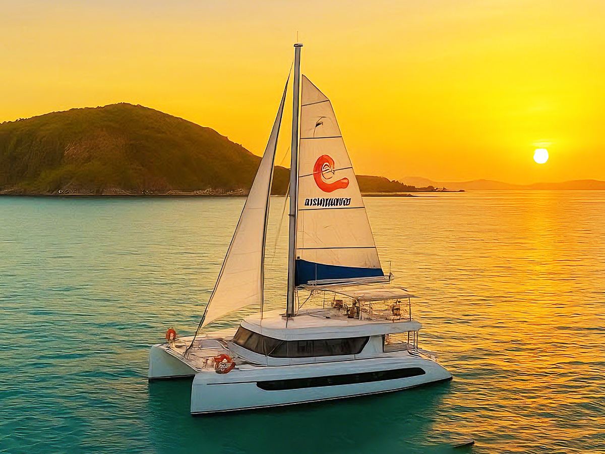 Crociera al tramonto in barca a vela catamarano a Phu Quoc Island - condivisione/noleggio + snorkeling + pesca + BBQ di frutti di mare