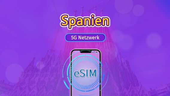 Spanien | 4G/5G eSIM | 5G/4G eSIM | Gesamtpaket | 24-Stunden Abrechnung | 7–30 Tage | QR-Code