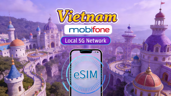 Vietnam Mobifone eSIM | รองรับเครือข่าย 5G & TikTok & ChatGPT | Daily Bag | 3-7 วัน | การเรียกเก็บเงินตามวันปฏิทิน | รหัส QR
