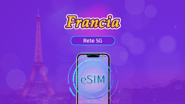 eSIM 5G Francia | Supporta TikTok, ChatGPT e altre app popolari a livello globale | Pass giornaliero / Pacchetto totale | Fatturazione per giorni naturali | 1–30 giorni | Codice QR