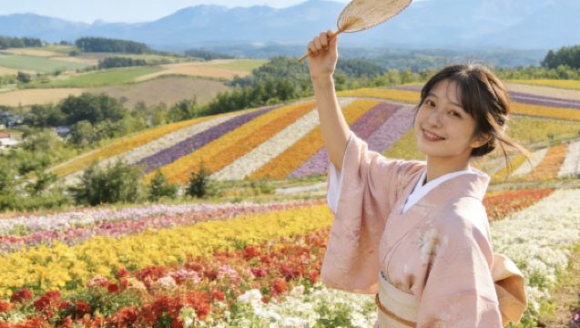 Tour giornaliero a Furano, Hokkaido: Stagno Blu + Collina Shikisai no Oka + Fattoria Tomita|Partenza da Sapporo