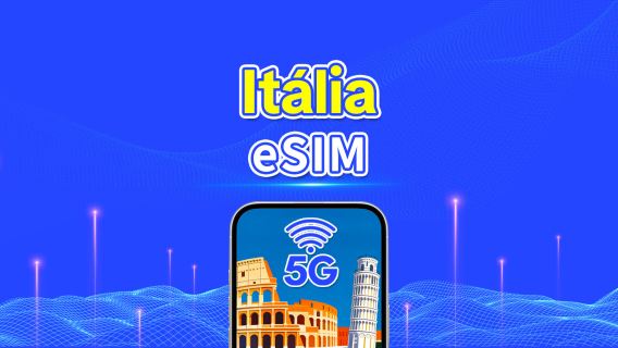 eSIM Itália | Dados de alta velocidade | 5G/4G | Pacote diário/de dados | 24 horas | 1-30 dias | Código QR
