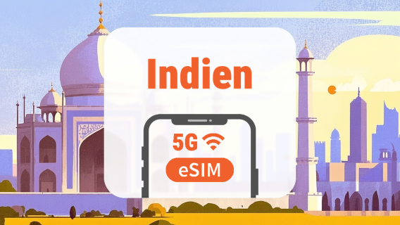 Indien 5G eSIM | KI-Apps & TikTok | 1–30 Tage | QR-Code