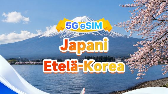 Japani/Etelä-Korea yleinen 5G eSIM|Moniverkko · Tuki ChatGPT & Google Maps|500MB/päivä - yhteensä 50GB|1-30 päivää|24 tunnin laskutus|QR-koodi