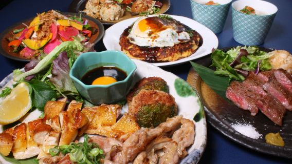 [Teppanyaki & Okonomiyaki KASHIWA] A4 Wagyu & Hinai Chicken Package (Limited reservation, includes 2-hour unlimited drinks)