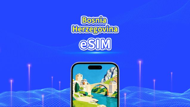 eSIM de Bosnia y Herzegovina | 4G | Paquete de datos diario/total | 1-30 días | Facturación de 24 horas | código QR