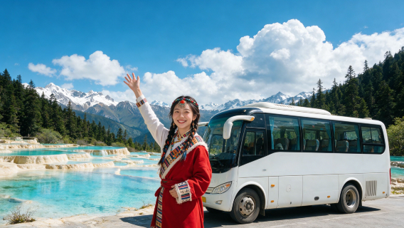 Jiuzhaigou - Attrazione di Huanglong | Navetta diretta | Partenza, ritorno | Bus con aria condizionata | Super multiple corse opzionali